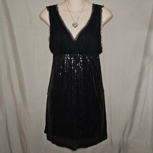 FRU Black Sequin Mini Dress Party Cocktail